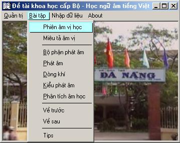 Phần mềm tin học hỗ trợ giảng dạy môn Ngữ âm tiếng Việt